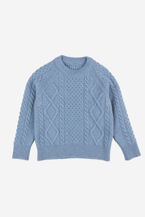 Pullover aus Merino-Schurwolle Aran-Muster