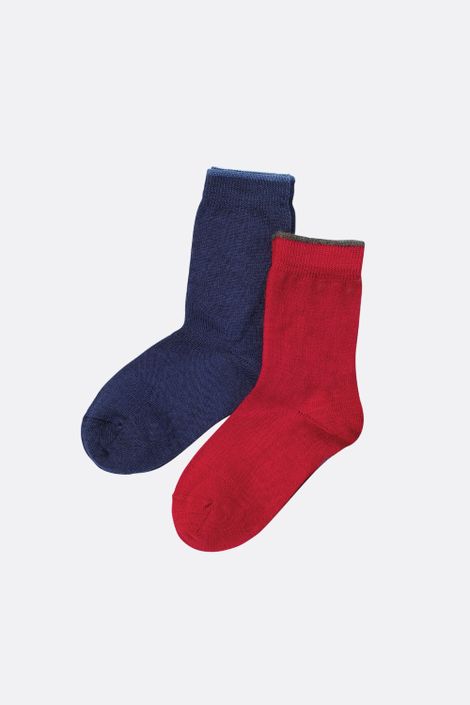 Socke mit Kontrastbündchen, Bio-Schurwolle