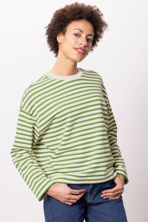 Sweatshirt mit Ringeln aus reiner Bio-Baumwolle