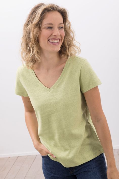 T-Shirt aus Hanf/Bio-Baumwolle Kurzarm