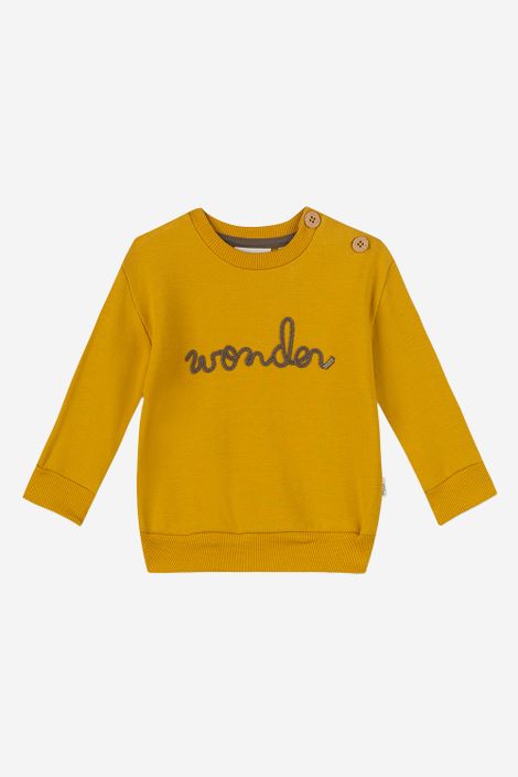 Sweatshirt aus Bio-Baumwolle mit Stick "wonder"