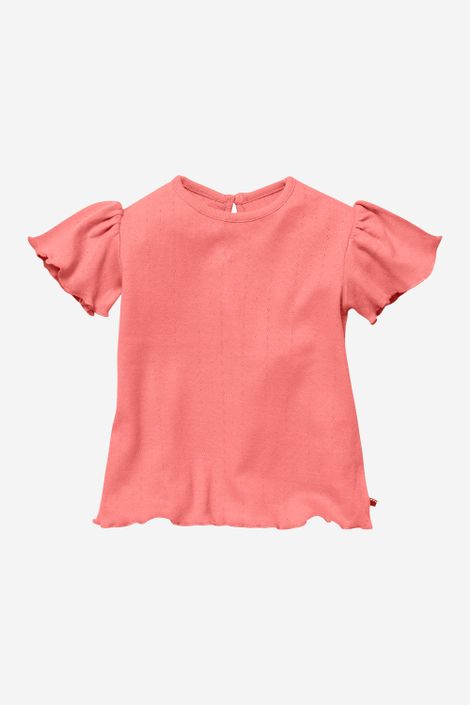 T-Shirt aus Bio-Baumwolle Ajour-Jersey Kurzarm