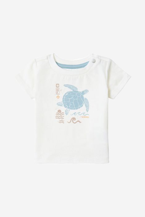 T-Shirt mit Bio-Baumwolle Sealife-Motiv Halbarm