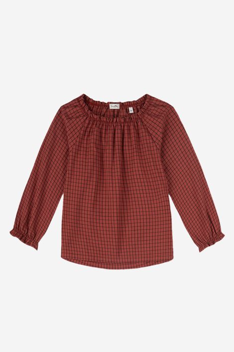 Bluse aus Bio-Baumwolle, Flanell mit Karo