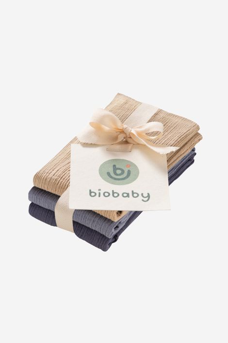 Baby Waschlappen Bio-Baumwolle Musselin 3er-Pack