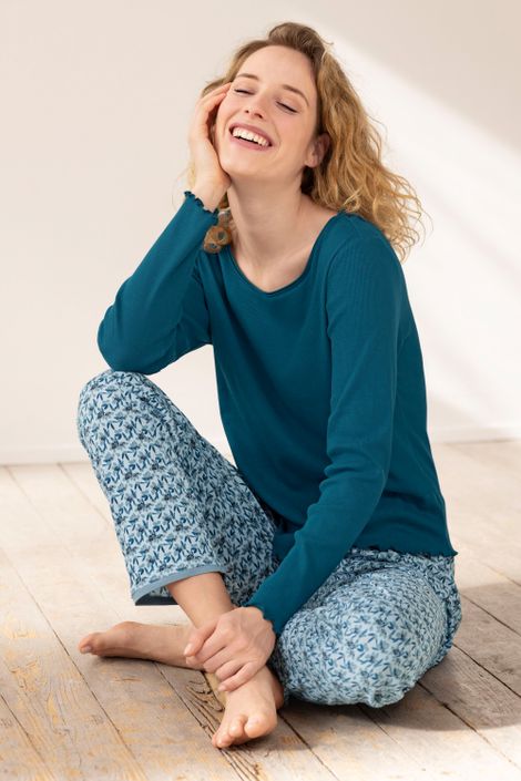 Pyjamahose aus Bio-Baumwolle florales Muster