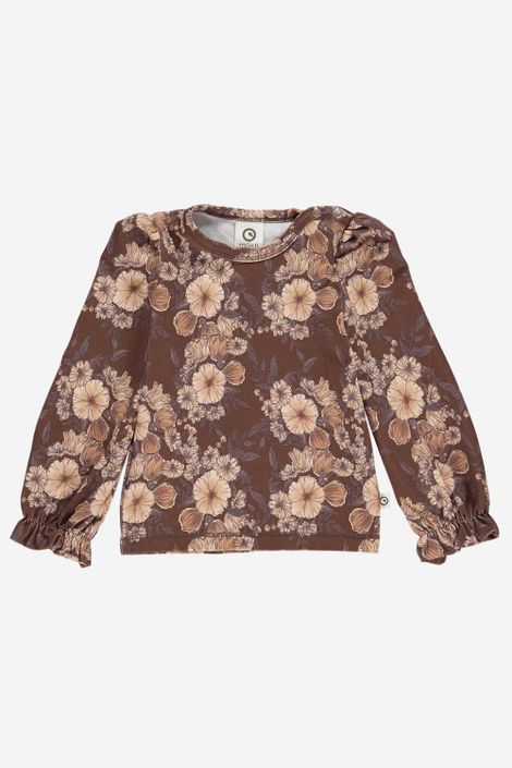 Jersey-Bluse aus Bio-Baumwolle mit Blüten Muster