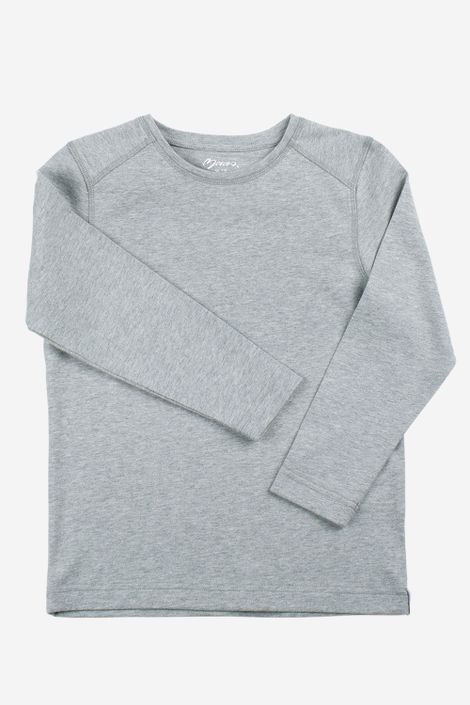 Basic T-Shirt, Bio-Baumwolle, gerade Form, Langarm