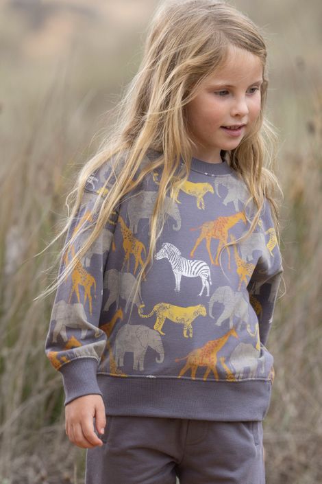 Sweater aus Bio-Baumwolle mit Safari-Print