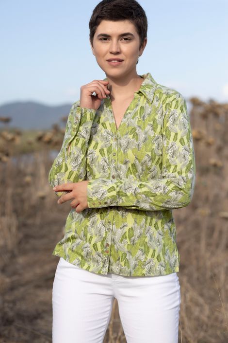 Bluse aus Bio-Baumwolle Jersey mit Print