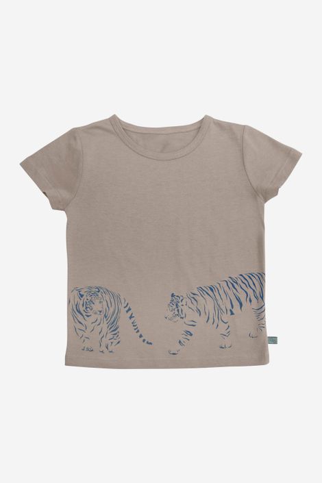 T-Shirt aus Bio-Baumwolle Tiger Kurzarm