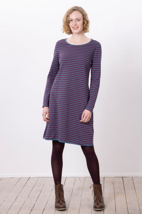 Bio Jerseykleid mit Biobaumwolle Ringel zum Wenden