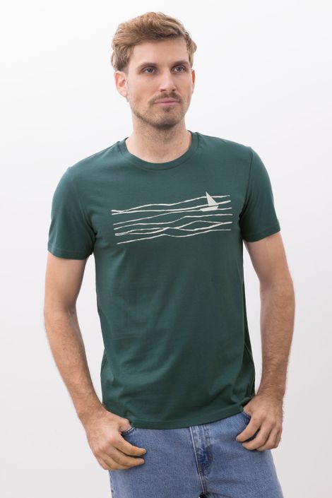 T-Shirt aus Bio-Baumwolle Boot-Print 