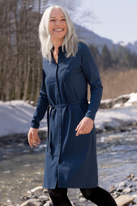 Jerseykleid aus Bio-Baumwolle mit Knopfleiste